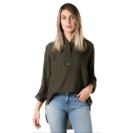 A-HA - CAMISA GOLA PADRE AMPLA - OLIVA