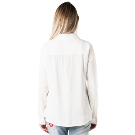 A-HA - CAMISA VISCOSE BOLSOS QUADRADOS - OFF WHITE