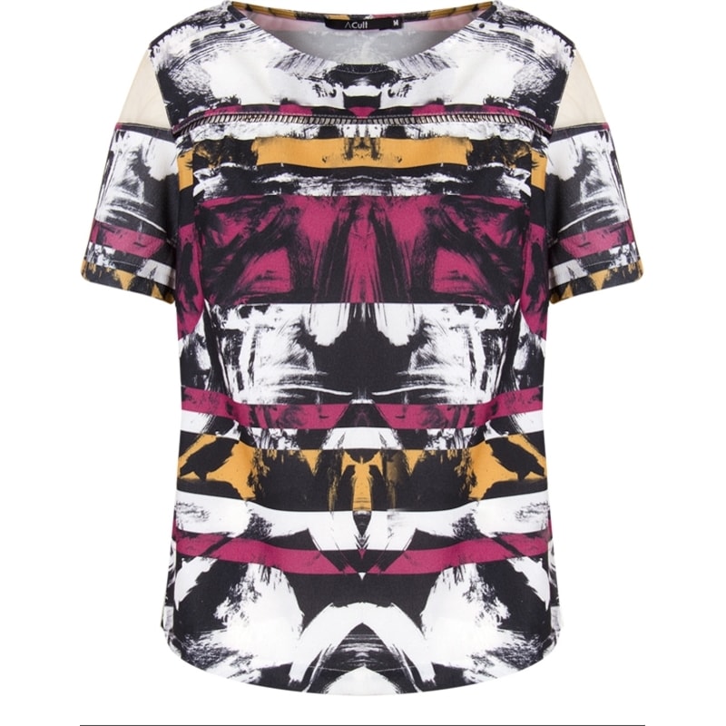 ALPHORRIA - BLUSA CREPE ARTSY M/C - BRANCO