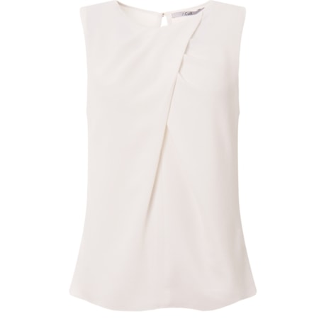 ALPHORRIA - BLUSA CREPE PREGAS DECOTE - OFF WHITE