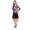 ALPHORRIA - BLUSA JERSEY ESTAMP. QUADROS DEC. V M/L - AZUL