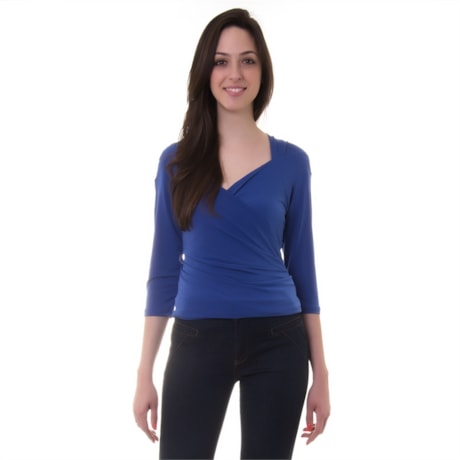 ALPHORRIA - BLUSA JERSEY TRANSPASSADA MANGA 3/4 - ROYAL