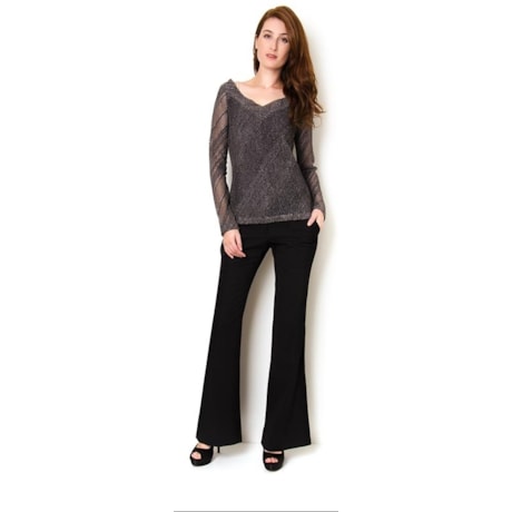 ALPHORRIA - BLUSA MALHA CROCHÊ DEC V - CINZA ALPHORRIA - BLUSA MALHA CROCHÊ DEC V - CINZA