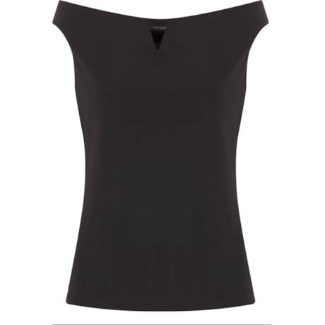 ALPHORRIA - BLUSA OMBRO A OMBRO CREPE DE MALHA - PRETO
