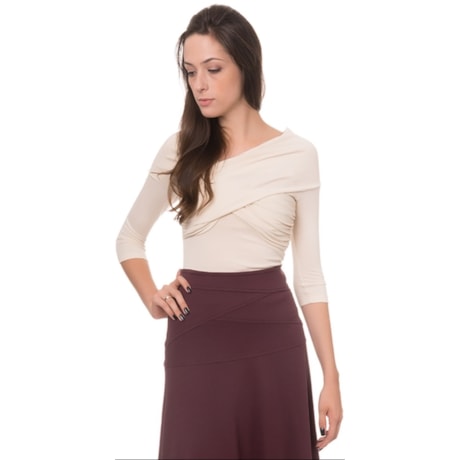 ALPHORRIA - BLUSA OMBRO A OMBRO MALHA - MARROM