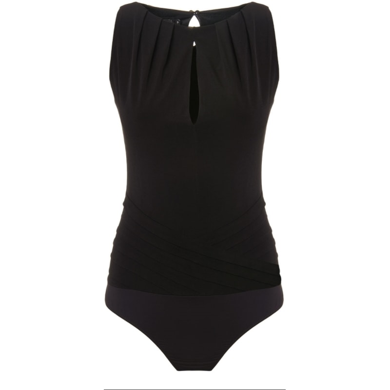 ALPHORRIA - BODY DECOTE GOTA COM PREGAS DETELHE NERVURAS - PRETO