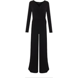 ALPHORRIA - MACACÃO TRANSP. M/L CREPE DE MALHA - PRETO