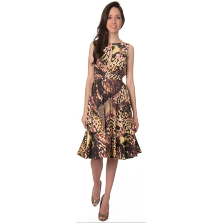 ALPHORRIA - VESTIDO CURTO ANIMAL PRINT COM FIVELA - MARROM ALPHORRIA - VESTIDO CURTO ANIMAL PRINT COM FIVELA - MARROM