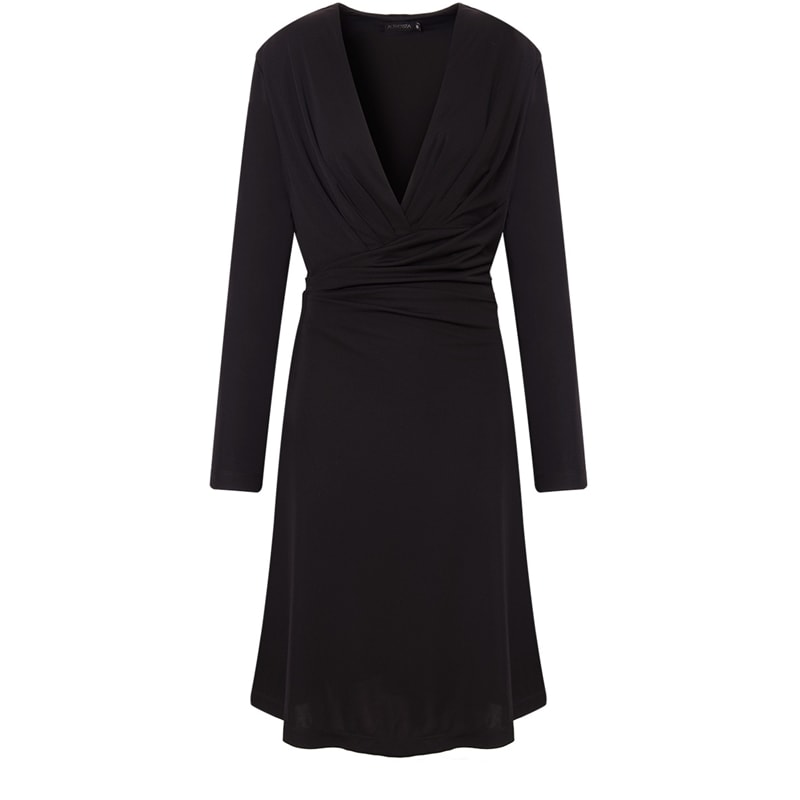 ALPHORRIA - VESTIDO CURTO CREPE DE MALHA DRAP. CINTURA - PRETO