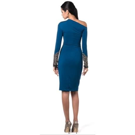 ALPHORRIA - VESTIDO CURTO JERSEY PUNHOS BORDADOS - MARINHO ALPHORRIA - VESTIDO CURTO JERSEY PUNHOS BORDADOS - MARINHO
