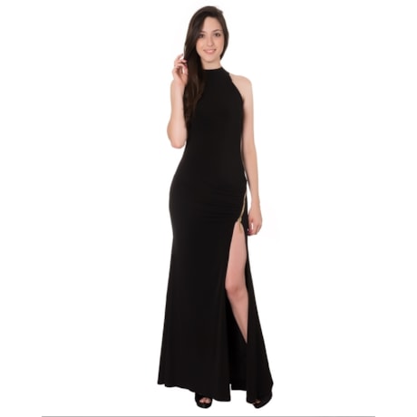 ALPHORRIA - VESTIDO DE FESTA LONGO CRUZADO COSTAS - PRETO ALPHORRIA - VESTIDO DE FESTA LONGO CRUZADO COSTAS - PRETO