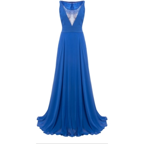 ALPHORRIA - VESTIDO DE FESTA LONGO DECOTE BORDADO CANUTILHOS - AZUL ROYAL ALPHORRIA - VESTIDO DE FESTA LONGO DECOTE BORDADO CANUTILHOS - AZUL ROYAL