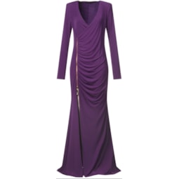 ALPHORRIA - VESTIDO DE FESTA LONGO DETALHE ZÍPER - ROXO