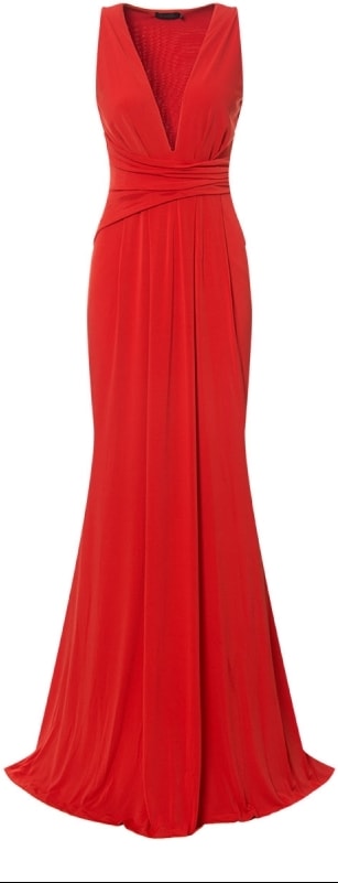 vestido longo drapeado na cintura