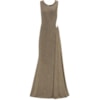 ALPHORRIA - VESTIDO DE FESTA LONGO LUREX COLAR METAL RECORTES TULE - PRETO