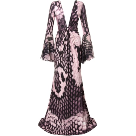 ALPHORRIA - VESTIDO DE FESTA LONGO PYTON MANGA LONGA - ROSÊ ALPHORRIA - VESTIDO DE FESTA LONGO PYTON MANGA LONGA - ROSÊ
