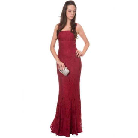 ALPHORRIA - VESTIDO DE FESTA LONGO RENDA SWISS RECORTE COSTAS - VERMELHO ALPHORRIA - VESTIDO DE FESTA LONGO RENDA SWISS RECORTE COSTAS - VERMELHO