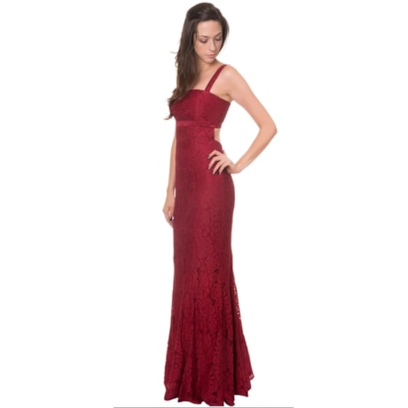 ALPHORRIA - VESTIDO DE FESTA LONGO RENDA SWISS RECORTE COSTAS - VERMELHO ALPHORRIA - VESTIDO DE FESTA LONGO RENDA SWISS RECORTE COSTAS - VERMELHO