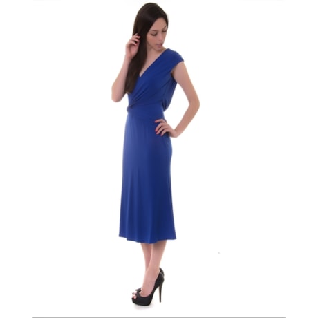 ALPHORRIA - VESTIDO DE FESTA  MIDI FIVELA METAL CREPE DE MALHA - ROYAL ALPHORRIA - VESTIDO DE FESTA  MIDI FIVELA METAL CREPE DE MALHA - ROYAL