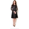 ALPHORRIA - VESTIDO LGTE C/REENDA E COURO M/L - PRETO