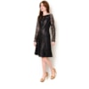 ALPHORRIA - VESTIDO LGTE C/REENDA E COURO M/L - PRETO
