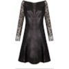 ALPHORRIA - VESTIDO LGTE C/REENDA E COURO M/L - PRETO