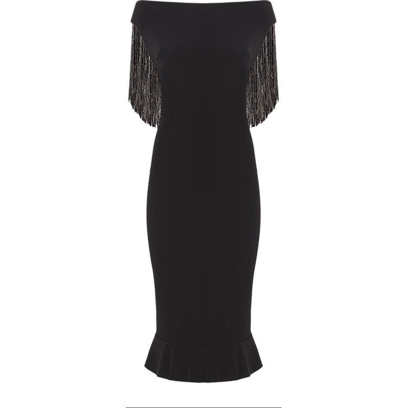 ALPHORRIA - VESTIDO LGTE CREPE CASCATA CANUTILHO - PRETO