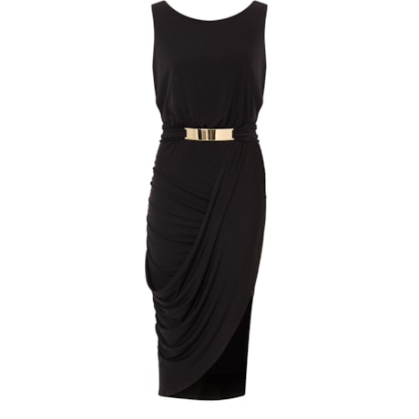 ALPHORRIA - VESTIDO LGTE DRAPEADO QUADRIL ASSIMÉTRICO - PRETO