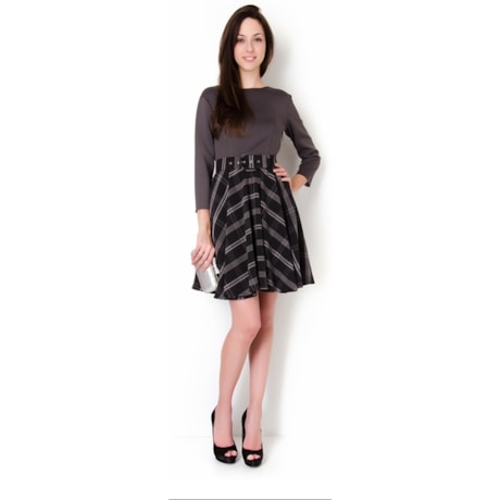 ALPHORRIA - VESTIDO LGTE XADREZ C/ SUPREME TECH RODADO - CINZA ALPHORRIA - VESTIDO LGTE XADREZ C/ SUPREME TECH RODADO - CINZA