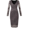 ALPHORRIA - VESTIDO MALHA CROCHE M/L - CINZA