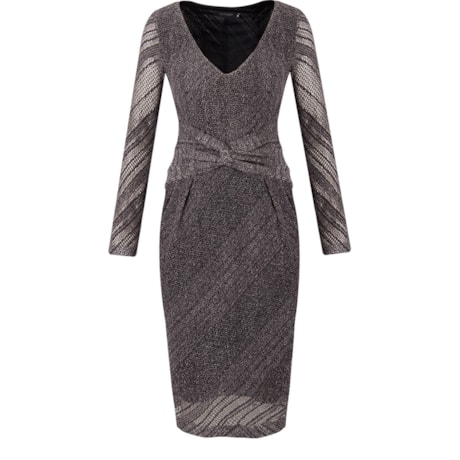 ALPHORRIA - VESTIDO MALHA CROCHE M/L - CINZA ALPHORRIA - VESTIDO MALHA CROCHE M/L - CINZA