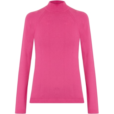 AMBICIONE - BLUSA BASICA MODAL GOLA CHAMINÉ M/L - PINK