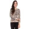 AMBICIONE - BLUSA BASICA TRICOT ONÇA - P&B
