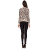 AMBICIONE - BLUSA BASICA TRICOT ONÇA - P&B