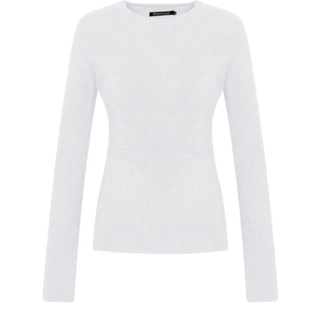 AMBICIONE - BLUSA DECOTE REDONDO FIO IMPORTADO - BRANCO AMBICIONE - BLUSA DECOTE REDONDO FIO IMPORTADO - BRANCO