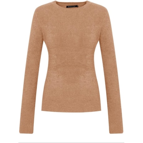 AMBICIONE - BLUSA DECOTE REDONDO FIO IMPORTADO - CARAMELO AMBICIONE - BLUSA DECOTE REDONDO FIO IMPORTADO - CARAMELO