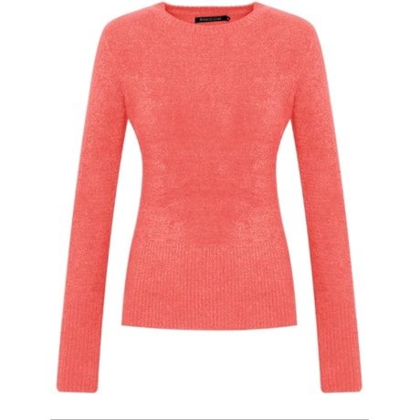 AMBICIONE - BLUSA DECOTE REDONDO FIO IMPORTADO - CORAL AMBICIONE - BLUSA DECOTE REDONDO FIO IMPORTADO - CORAL