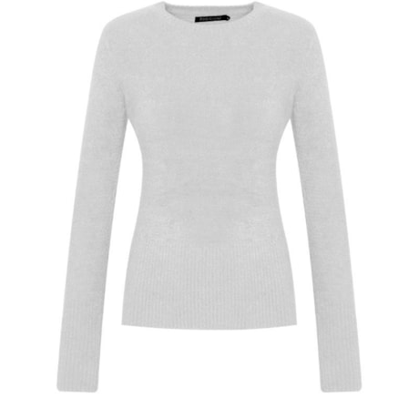 AMBICIONE - BLUSA DECOTE REDONDO FIO IMPORTADO - GELO AMBICIONE - BLUSA DECOTE REDONDO FIO IMPORTADO - GELO