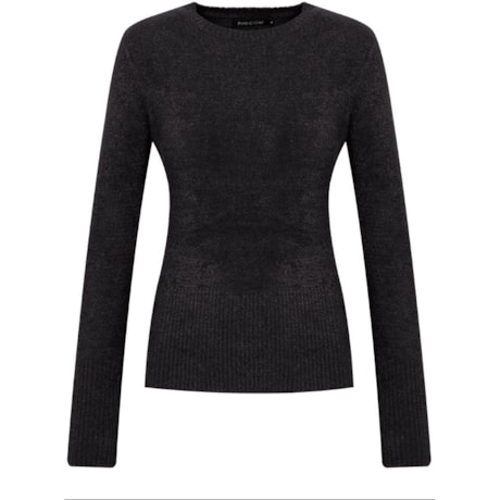 AMBICIONE - BLUSA DECOTE REDONDO FIO IMPORTADO - PRETO AMBICIONE - BLUSA DECOTE REDONDO FIO IMPORTADO - PRETO