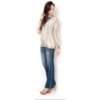 AMBICIONE - BLUSA MAXI PULL TRICOT ANIMAL PRINT - BEGE