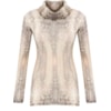 AMBICIONE - BLUSA MAXI PULL TRICOT ANIMAL PRINT - BEGE