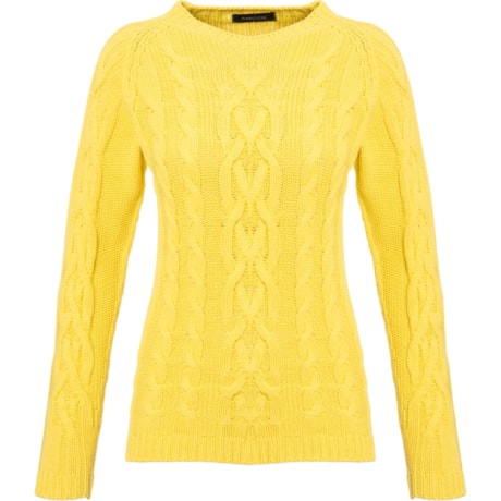 AMBICIONE - BLUSA TRICÔ ALGODÃO TRANÇAS - AMARELO
