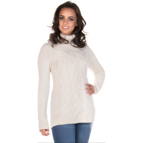 AMBICIONE - BLUSA TRICÔ MOUSSE TRANÇAS GOLA ALTA - ROSA CHÁ