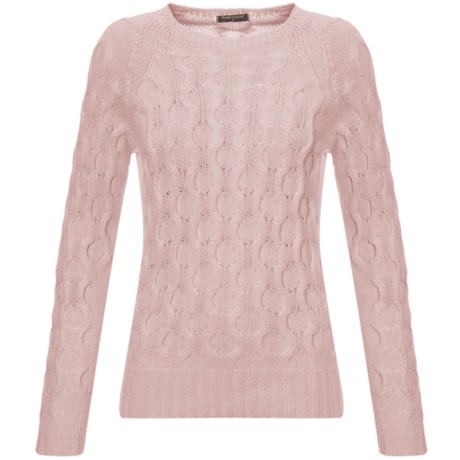 AMBICIONE - BLUSA TRICOT ALGODÃO FAVO DE MEL - ROSA CHÁ