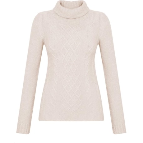 AMBICIONE - BLUSA TRICOT GOLA ALTA FIO MOUSSE - CRU AMBICIONE - BLUSA TRICOT GOLA ALTA FIO MOUSSE - CRU