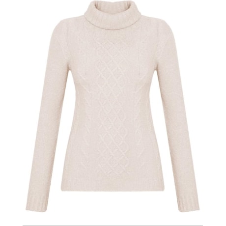 AMBICIONE - BLUSA TRICOT GOLA ALTA FIO MOUSSE - CRU