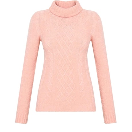 AMBICIONE - BLUSA TRICOT GOLA ALTA FIO MOUSSE - SALMÃO AMBICIONE - BLUSA TRICOT GOLA ALTA FIO MOUSSE - SALMÃO
