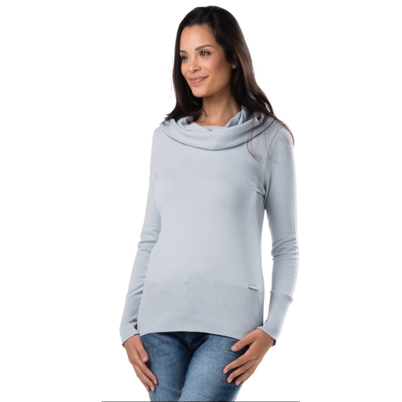 AMBICIONE - BLUSA TRICOT GOLA BOBA - AZUL