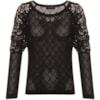 AMBICIONE - BLUSA TRICOT GUIPIR - PRETO