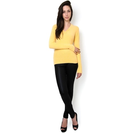 AMBICIONE - BLUSA TRICOT PLUMA DEC. V - MARROM